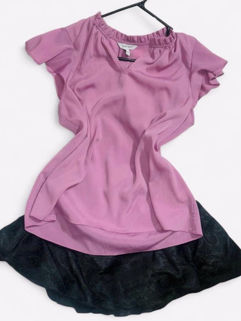 Nine West Mauve Pink Short Sleeve Blouse